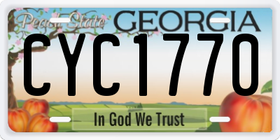GA license plate CYC1770