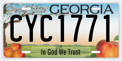 GA license plate CYC1771