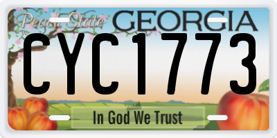 GA license plate CYC1773