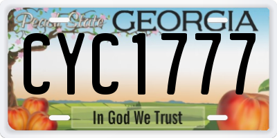 GA license plate CYC1777