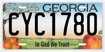 GA license plate CYC1780