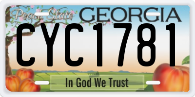 GA license plate CYC1781