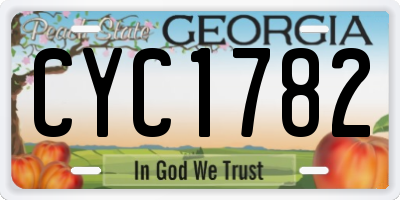 GA license plate CYC1782