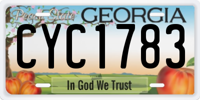 GA license plate CYC1783