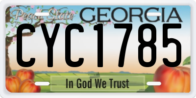 GA license plate CYC1785