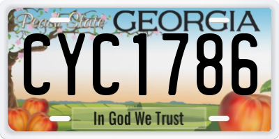 GA license plate CYC1786