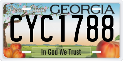 GA license plate CYC1788
