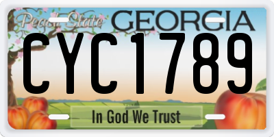 GA license plate CYC1789