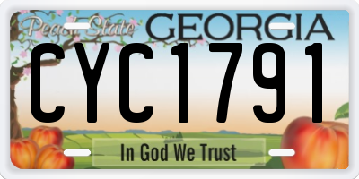 GA license plate CYC1791