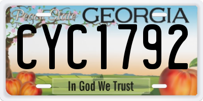GA license plate CYC1792