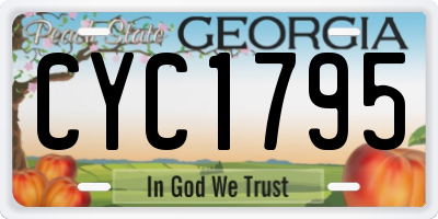 GA license plate CYC1795