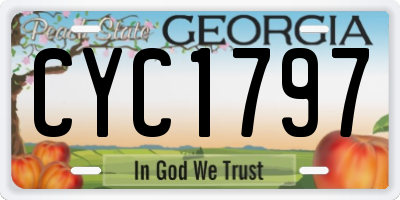 GA license plate CYC1797