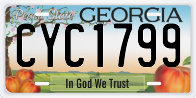 GA license plate CYC1799