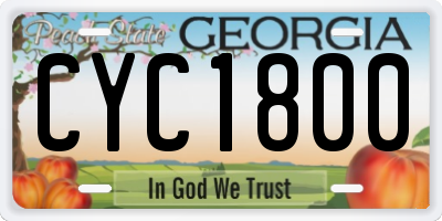 GA license plate CYC1800