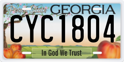 GA license plate CYC1804