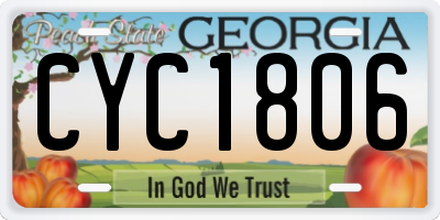 GA license plate CYC1806