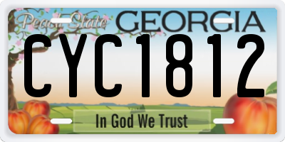 GA license plate CYC1812