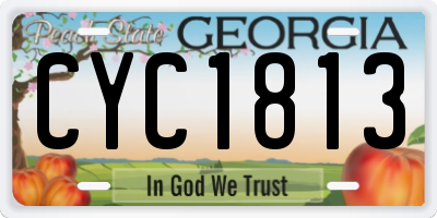 GA license plate CYC1813