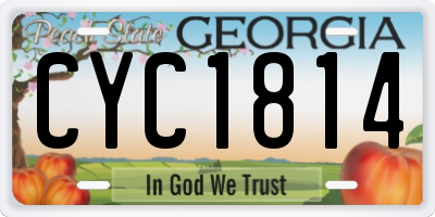 GA license plate CYC1814