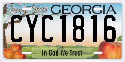 GA license plate CYC1816