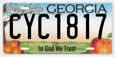 GA license plate CYC1817