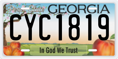 GA license plate CYC1819