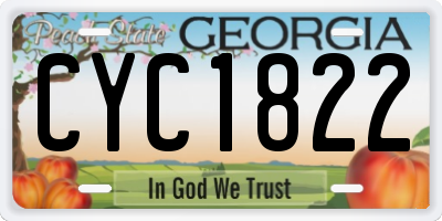 GA license plate CYC1822