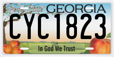 GA license plate CYC1823