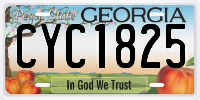 GA license plate CYC1825