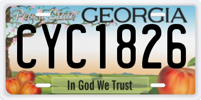 GA license plate CYC1826