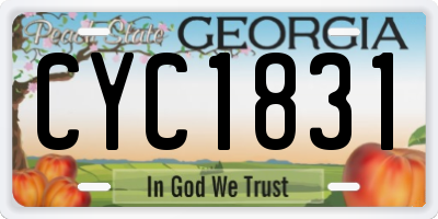 GA license plate CYC1831
