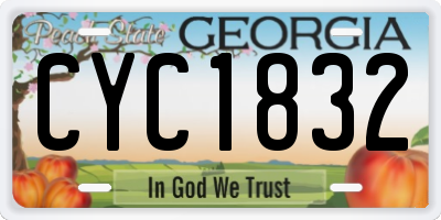 GA license plate CYC1832