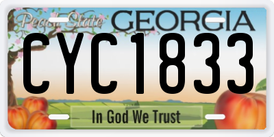 GA license plate CYC1833