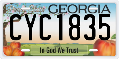 GA license plate CYC1835