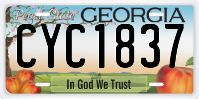 GA license plate CYC1837