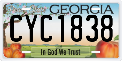 GA license plate CYC1838