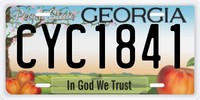 GA license plate CYC1841