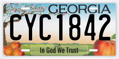 GA license plate CYC1842