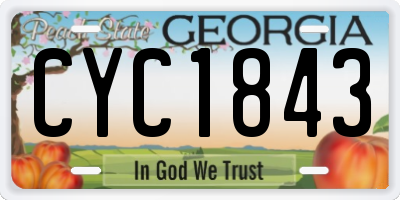 GA license plate CYC1843
