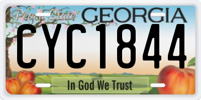 GA license plate CYC1844