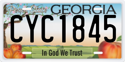 GA license plate CYC1845