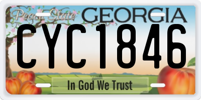 GA license plate CYC1846
