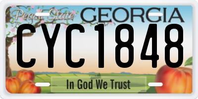 GA license plate CYC1848