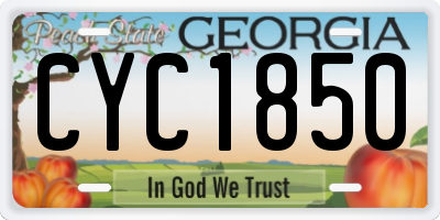GA license plate CYC1850