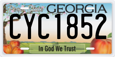 GA license plate CYC1852