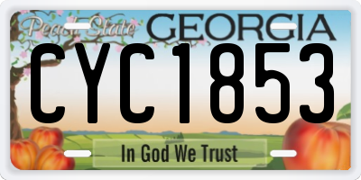 GA license plate CYC1853