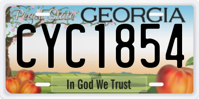 GA license plate CYC1854