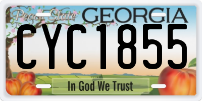 GA license plate CYC1855