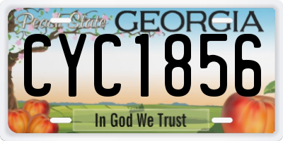 GA license plate CYC1856