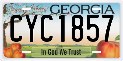 GA license plate CYC1857